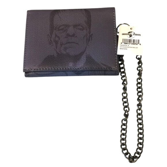 Universal Studios Monsters FRANKENSTEIN Chain Trifold Gray Wallet - Picture 1 of 5